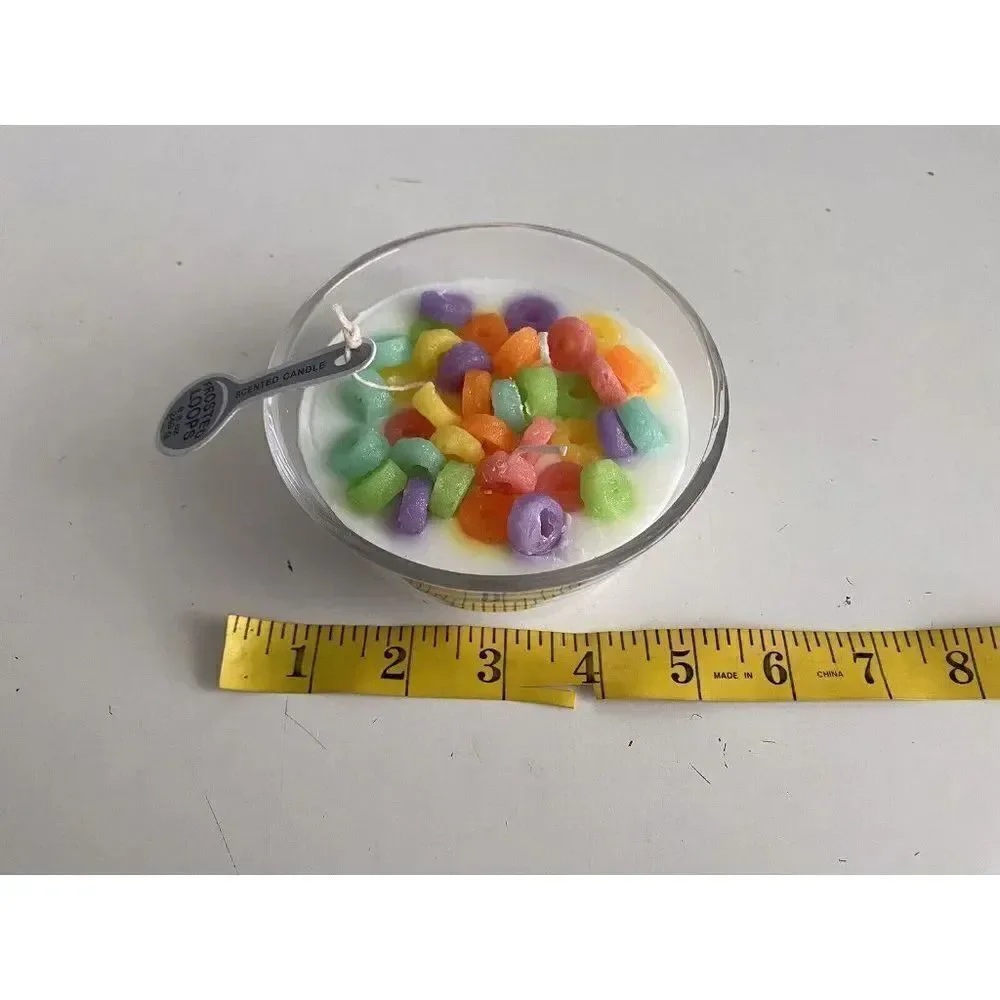 Fruit‎ Frosted Loops Scented Cereal Bowl Candle 3 Wick Genie HK Co. 8.8 Oz NEW